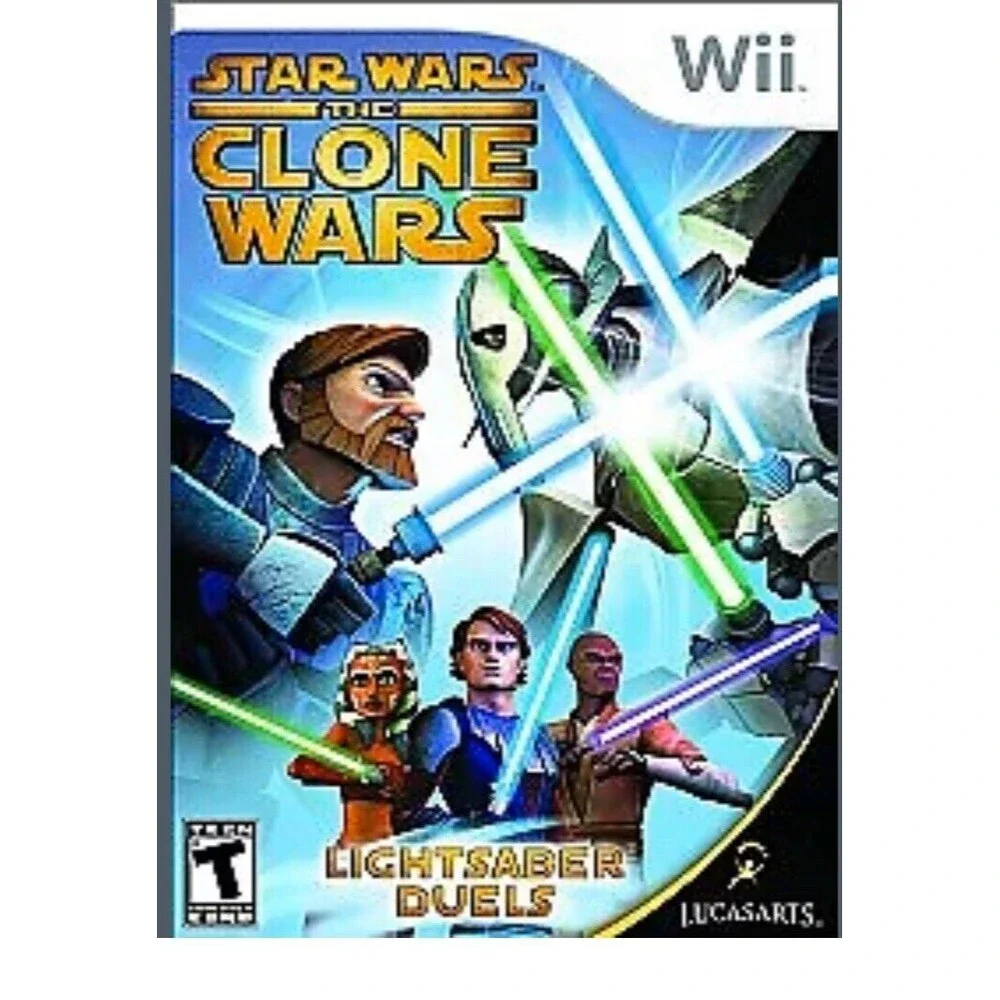 Nintendo Wii Video Game - Star Wars: The Clone‎ Wars-Lightsaber Duels-rated Teen